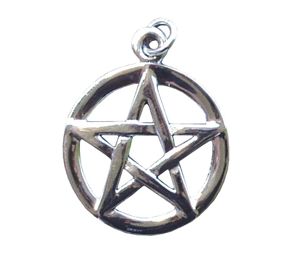 Anhänger - Pentagramm im Kreis- 2,5cm 925 Silber 4,5g