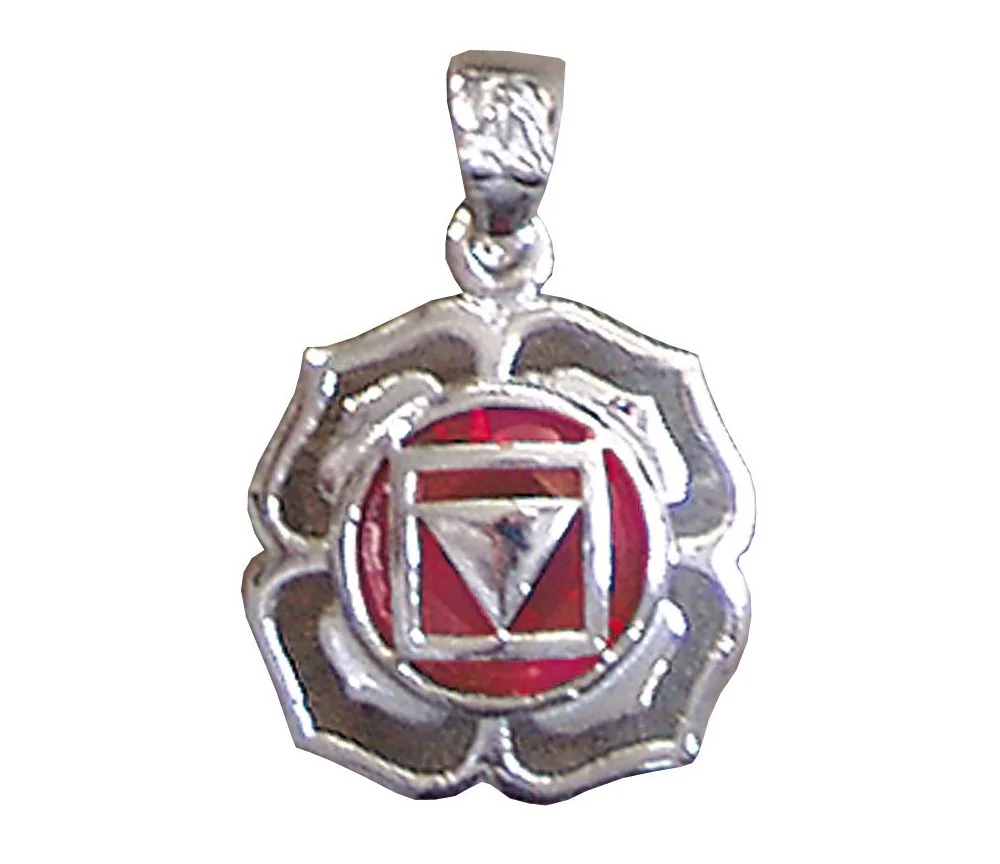 Anhänger - Muladhara Chakra- Zirkon 925 Silber 4,6g