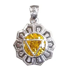 Anhänger - Manipuram Chakra- Zirkon 925 Silber 4,8g