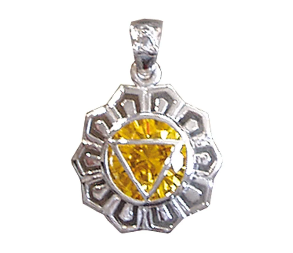 Anhänger - Manipuram Chakra- Zirkon 925 Silber 4,8g