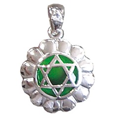 Anhänger -  Anahatam Chakra- Zirkon 925 Silber 4,4g