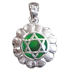 Anhänger - Anahatam Chakra- Zirkon 925 Silber 4,4g