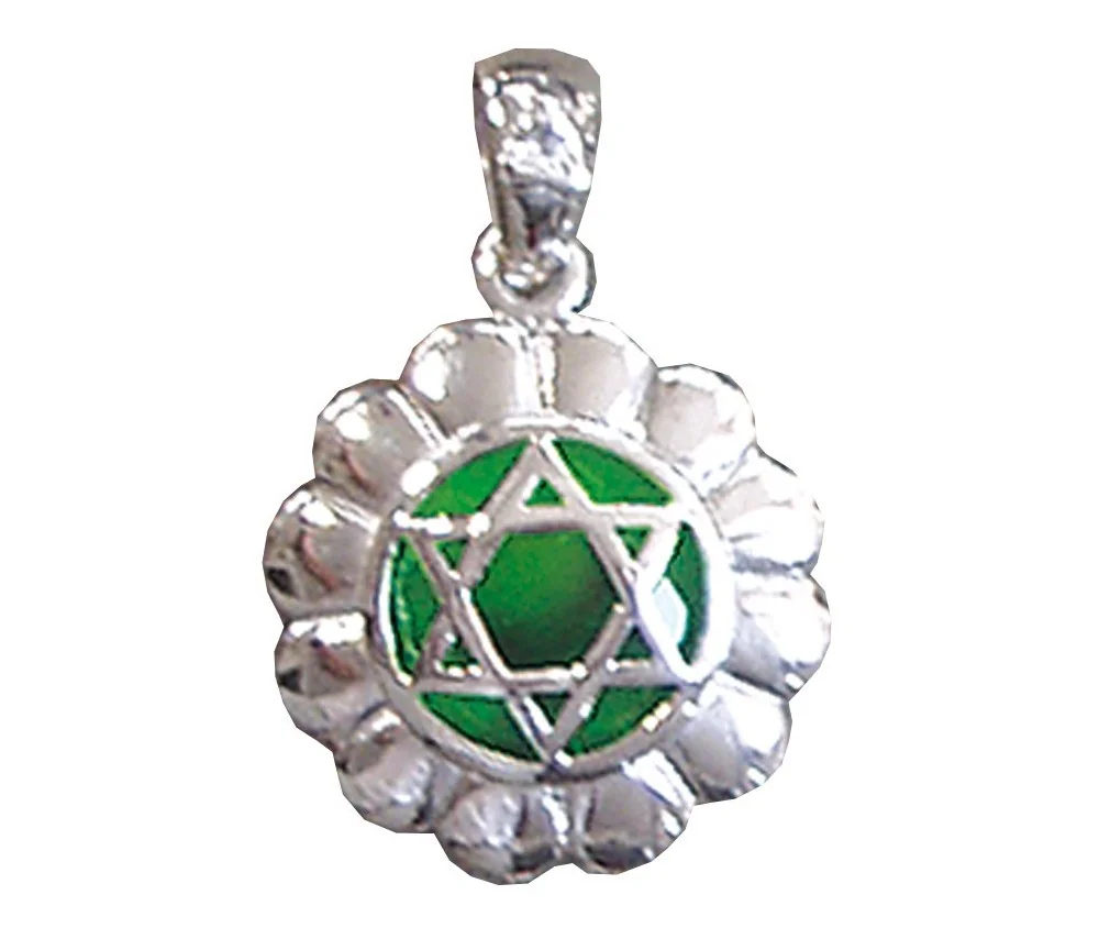 Anhänger - Anahatam Chakra- Zirkon 925 Silber 4,4g