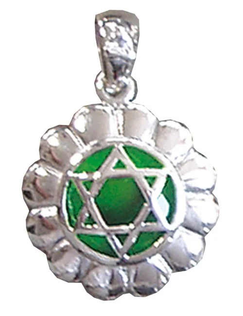 Anhänger "Anahatam Chakra" Zirkon Silber 925 4