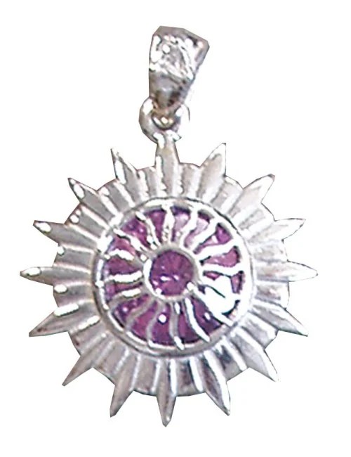 Anhänger "Sahasrara Chakra" Zirkon Silber 925 5