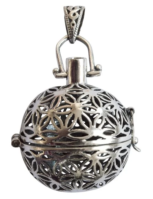 Anhänger Kugel"Blume des Lebens"zum befüllen