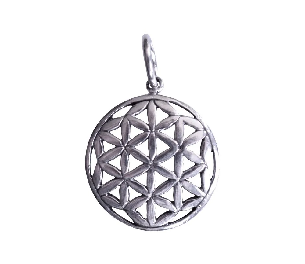 Anhänger - Blume des Lebens- klein 1,8cm 925 Silber 1,7g