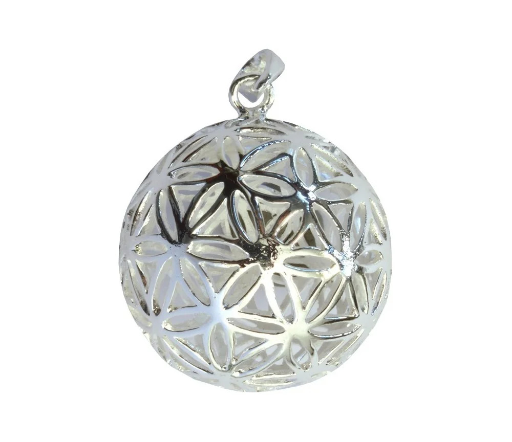 Anhänger - Kugel -Blume des Lebens- Ø 2cm 925 Silber 7,5g