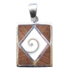 Anhänger -  Shivas Auge- mit Holzintarsien 2,5cm