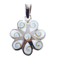 Anhänger -  Shivas Auge Blume- 2cm 925 Silber