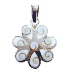 Anhänger - Shivas Auge Blume- 2cm 925 Silber