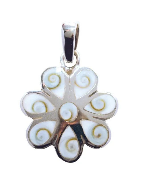 Anhänger "Shivas Auge Blume" 2cm Silber 925
