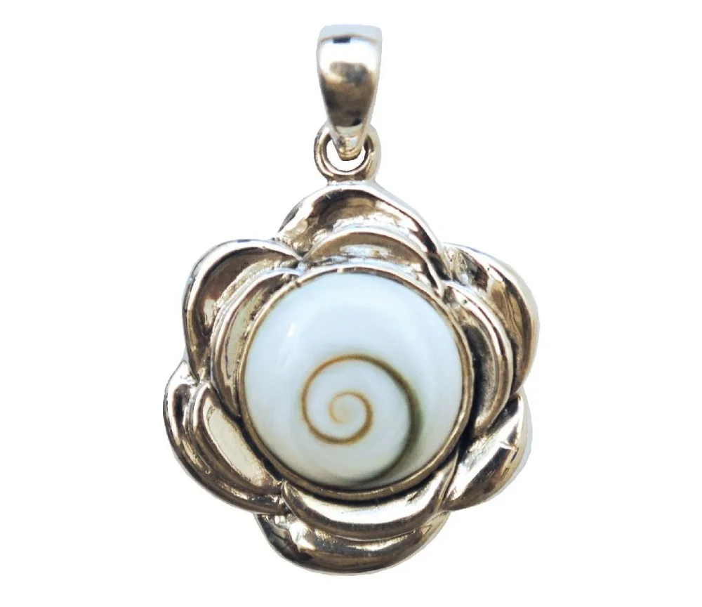 Anhänger - Shiva Auge im Lotus- 2,5cm 925 Silber 7,1g