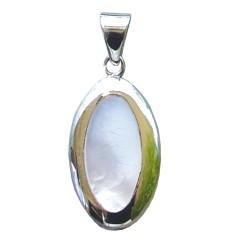 Anhänger -  Perlmutt Oval- 2,5cm 925 Silber