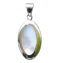 Anhänger - Perlmutt Oval- 2,5cm 925 Silber