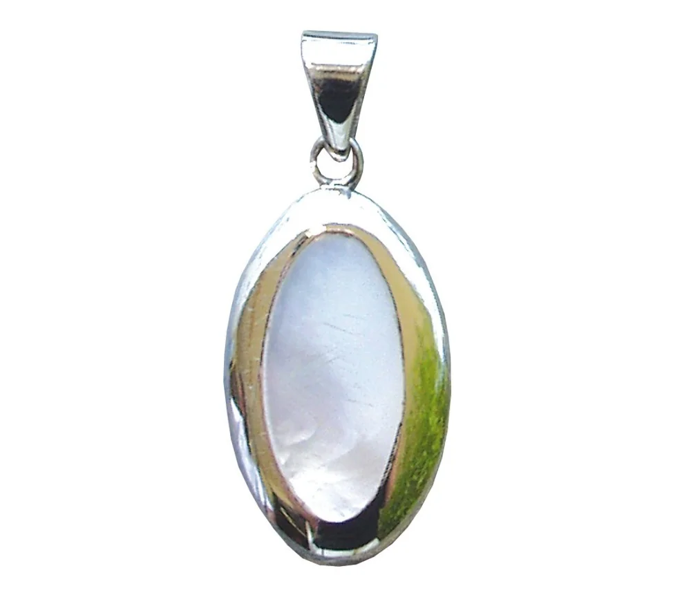Anhänger - Perlmutt Oval- 2,5cm 925 Silber