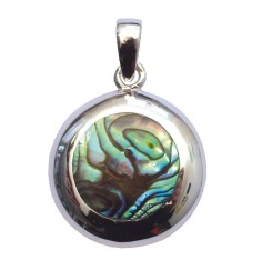 Anhänger -  Paua Rund- 2,2cm 925 Silber
