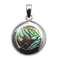 Anhänger - Paua Rund- 2,2cm 925 Silber