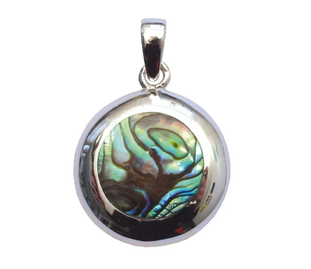 Anhänger - Paua Rund- 2,2cm 925 Silber