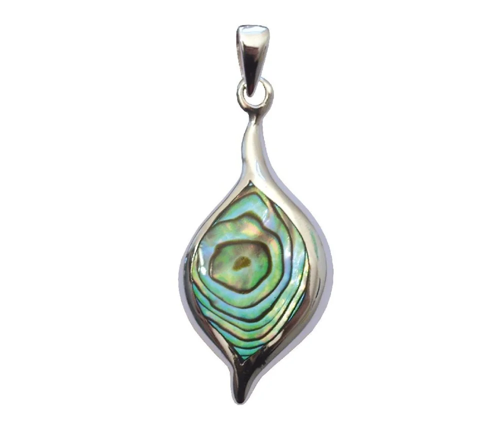 Anhänger - Paua Tropfen- 3cm 925 Silber