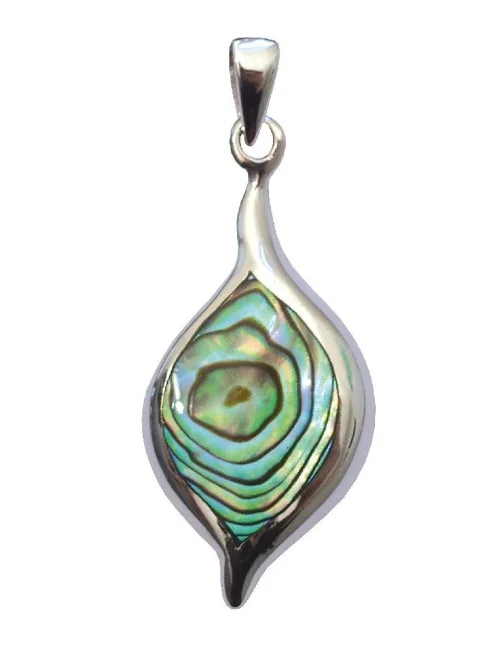 Anhänger "Paua Tropfen" 3cm Silber 925