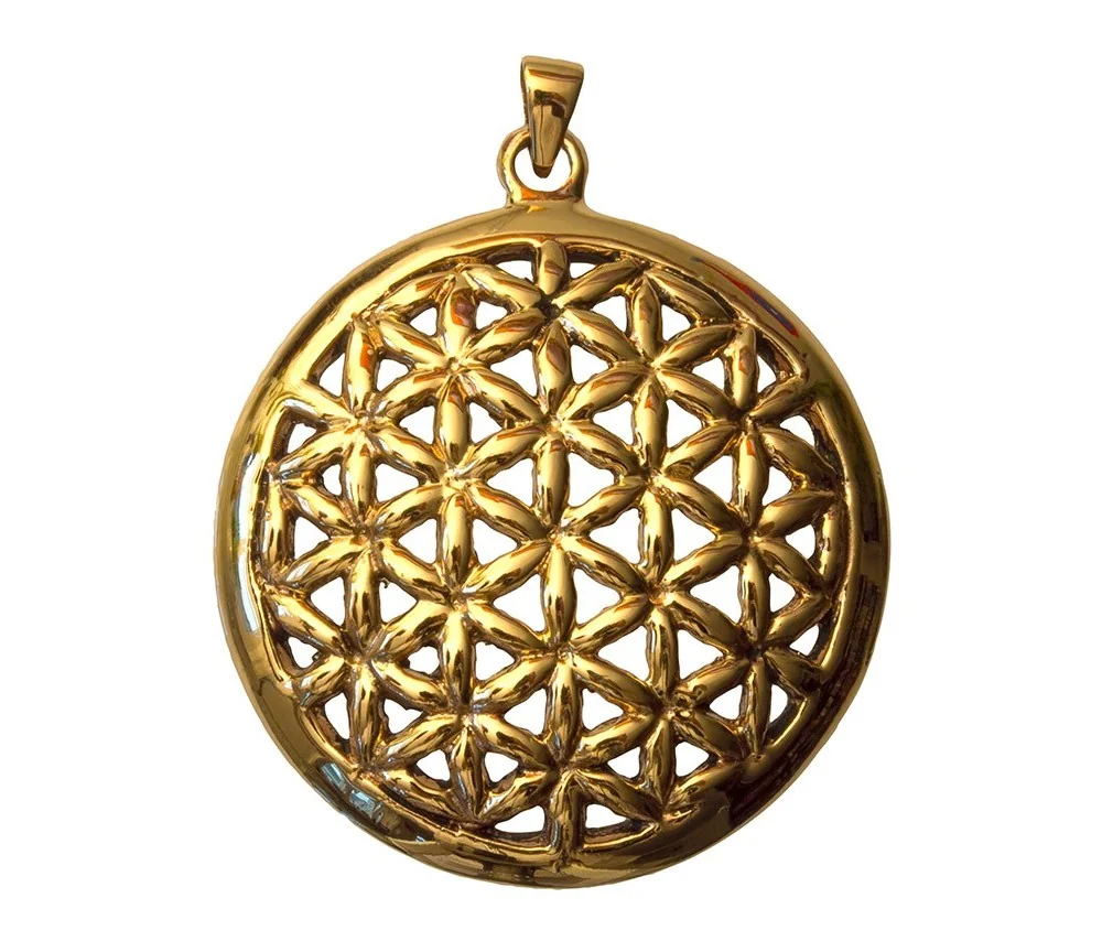 Anhänger - Blume des Lebens- Bronze 4,5cm