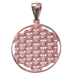 Anhänger - Blume des Lebens- 925 Silber vergoldet, 2,0cm, 2,2g.