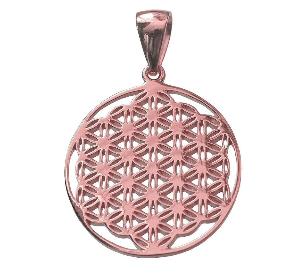 Anhänger - Blume des Lebens- 925 Silber vergoldet, 2,0cm, 2,2g.