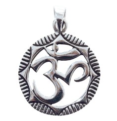 Anhänger -  Om im Lotus- 2,5cm 925 Silber 6,7g