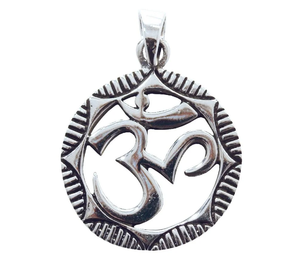 Anhänger - Om im Lotus- 2,5cm 925 Silber 6,7g