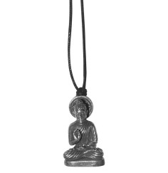 Halskette "Buddha" Messing silberfarben 3cm