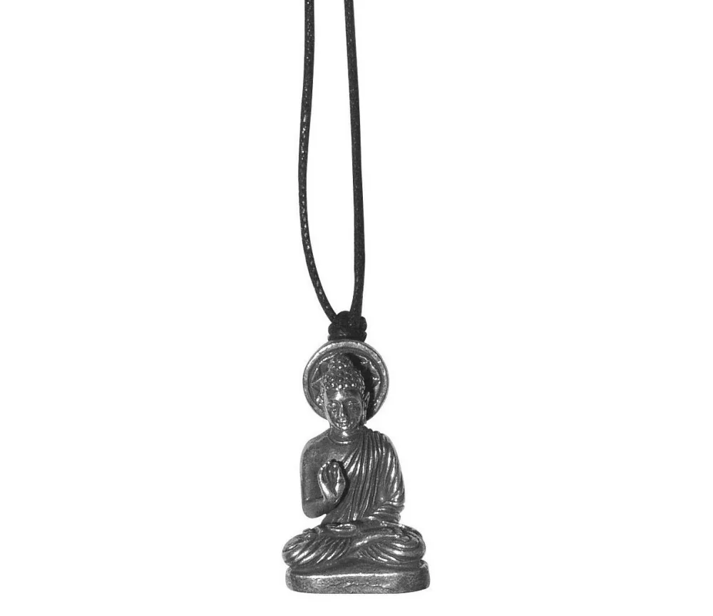 Halskette "Buddha" Messing silberfarben 3cm