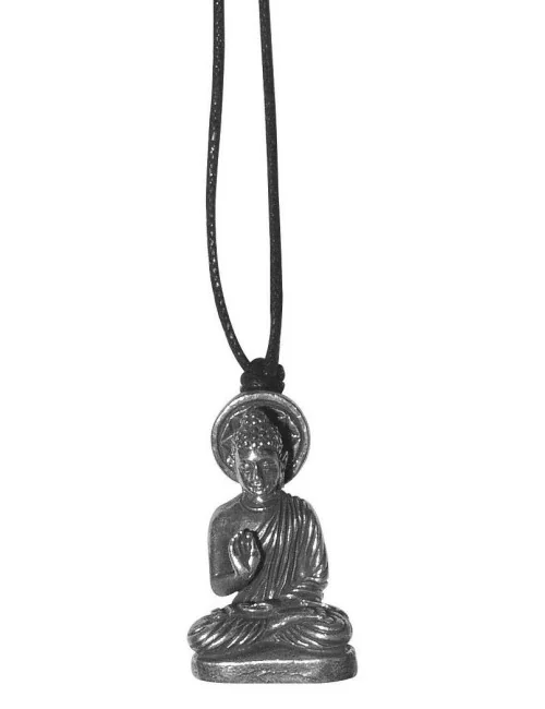 Halskette "Buddha" Messing silberfarben 3cm