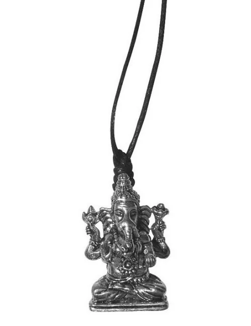 Halskette "Ganesha" silberfarben Messing 3cm