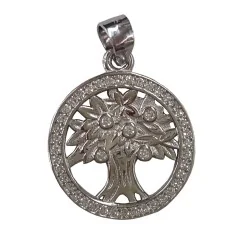 Anhänger "Lebensbaum" mit Zirkonia Silber 925 2,2g 1,8cm