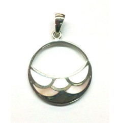 Anhänger "Perlmutt-Halbmond" Silber 925 3,7g