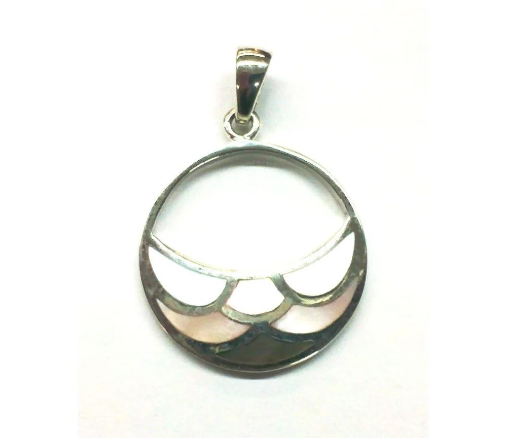 Anhänger "Perlmutt-Halbmond" Silber 925 3,7g