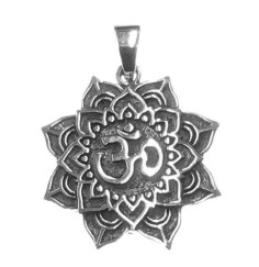 Anhänger "Om im Lotus" 3cm Silber 925 7,7g