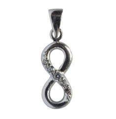 Anhänger "8" 5 Zirkonia 1,7x0,8cm Silber 925 1,3g