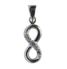 Anhänger "8" 5 Zirkonia 1,7x0,8cm Silber 925 1,3g