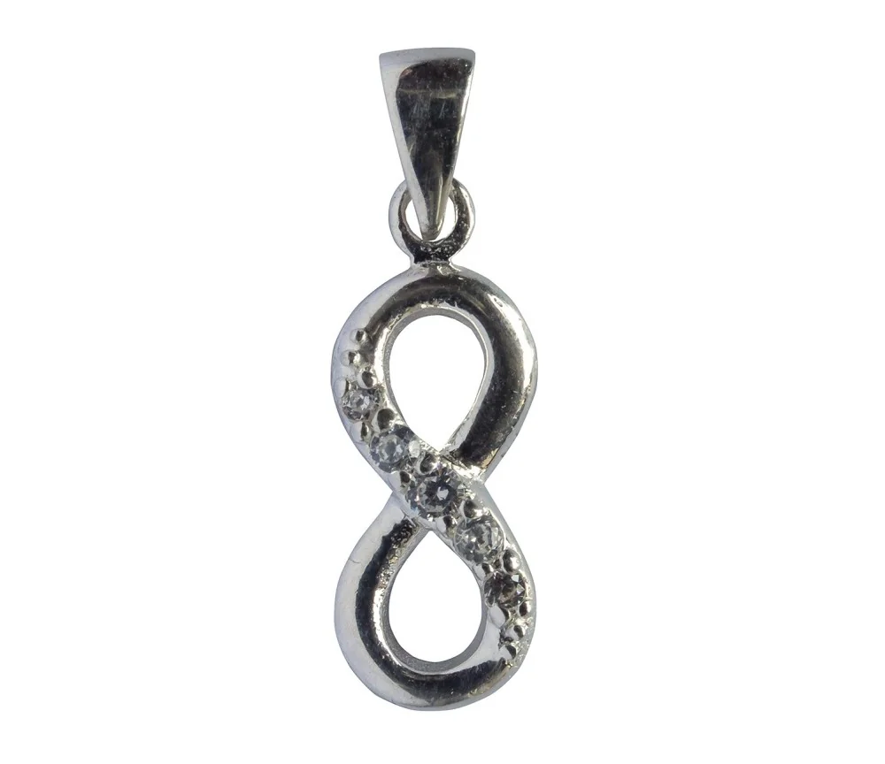 Anhänger "8" 5 Zirkonia 1,7x0,8cm Silber 925 1,3g