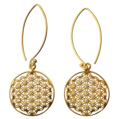 Ohrhänger "Blume des Lebens" Silber 925 vergoldet 2,0cm, 4,6g.