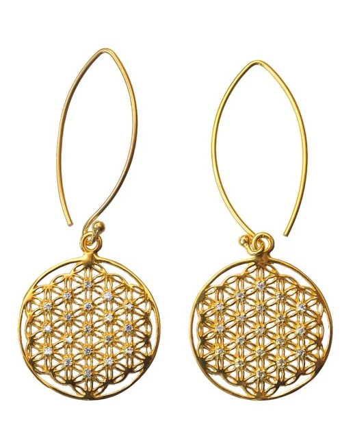 Ohrhänger "Blume des Lebens" Silber 925 vergoldet 2