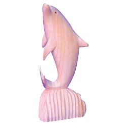 Standdelphin Holz natur 15cm