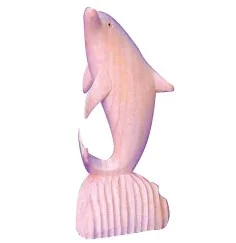 Standdelphin Holz natur 15cm