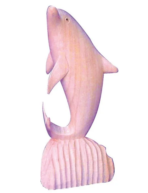 Standdelphin Holz natur 15cm