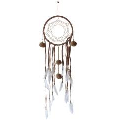 Traumfänger "Cosmic Hole" Leder 22cm mit Synthetic- und Baumwollfäden, 22x90cm