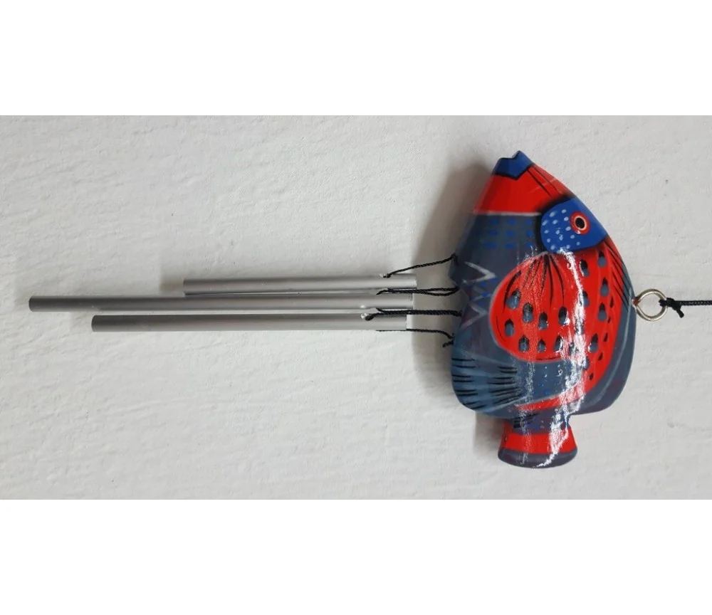 Klangspiel "Fisch" Holz blau/rot 10x20cm