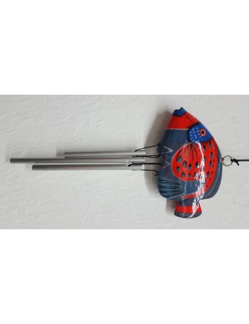 Klangspiel "Fisch" Holz blau/rot 10x20cm