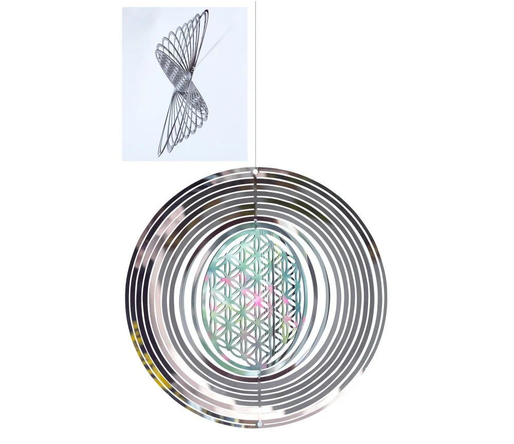 Windspiel "Blume des Lebens" Edelstahl, 15cm